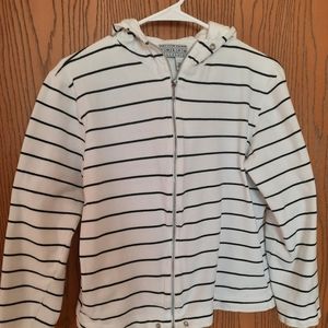 Saks fifth avenue Folio Collection womens full zip striped hooded sweatshirt ♥️